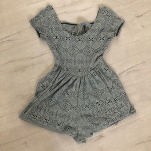 Green Lace Romper